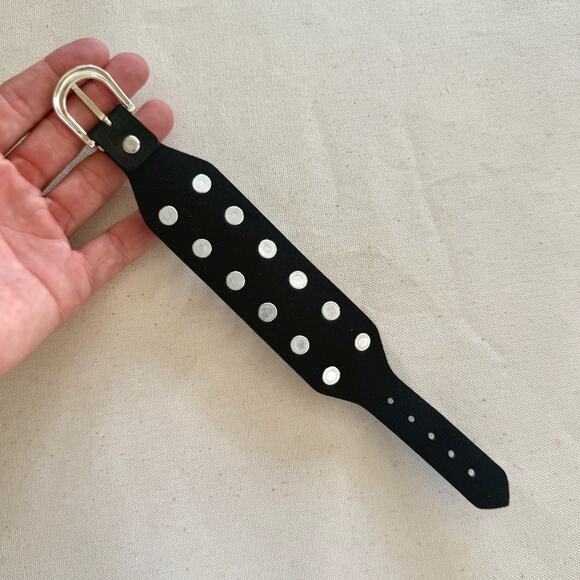 Y2K Volcanic Rock Cross Bracelet Black Beads 8-9 Inch Unisex Streetwear - Picture 5 of 9